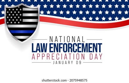 Law enforcement appreciation day (LEAD) is observed every year on January 9, to thank and show support to our local law enforcement officers who protect and serve. vector illustration