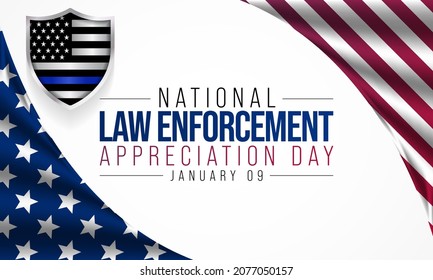 Law enforcement appreciation day (LEAD) is observed every year on January 9, to thank and show support to our local law enforcement officers who protect and serve. vector illustration