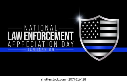 Law enforcement appreciation day (LEAD) is observed every year on January 9, to thank and show support to our local law enforcement officers who protect and serve. vector illustration