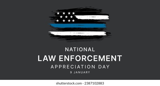 Law enforcement appreciation day (LEAD) is observed every year on January 9, to thank and show support to our local law enforcement officers who protect and serve. vector illustration