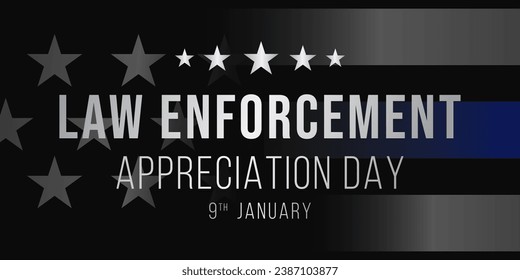 Law enforcement appreciation day (LEAD) is observed every year on January 9, to thank and show support to our local law enforcement officers who protect and serve. vector illustration