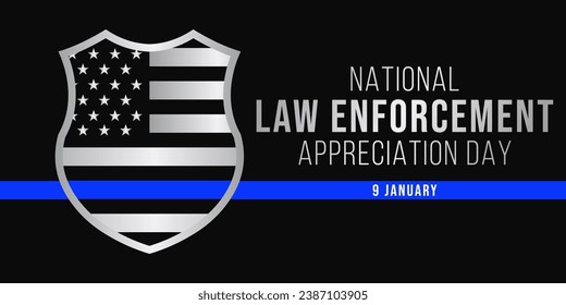 Law enforcement appreciation day (LEAD) is observed every year on January 9, to thank and show support to our local law enforcement officers who protect and serve. vector illustration