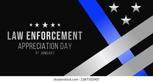 Law enforcement appreciation day (LEAD) is observed every year on January 9, to thank and show support to our local law enforcement officers who protect and serve. vector illustration