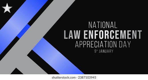 Law enforcement appreciation day (LEAD) is observed every year on January 9, to thank and show support to our local law enforcement officers who protect and serve. vector illustration