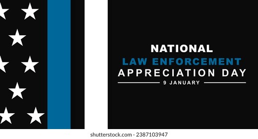 Law enforcement appreciation day (LEAD) is observed every year on January 9, to thank and show support to our local law enforcement officers who protect and serve. vector illustration