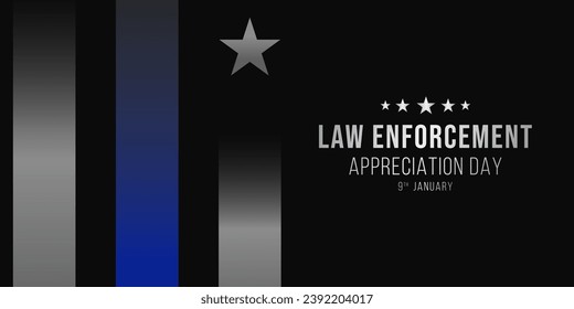 Law enforcement appreciation day (LEAD) is observed every year on January 9, to thank and show support to our local law enforcement officers who protect and serve. vector illustration