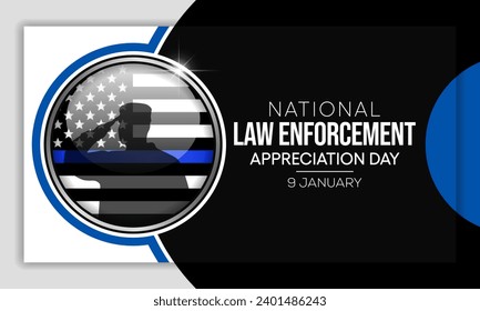 Law enforcement appreciation day (LEAD) is observed every year on January 9, to thank and show support to our local law enforcement officers who protect and serve. vector illustration