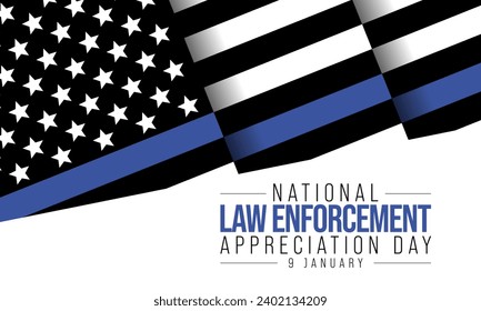 Law enforcement appreciation day (LEAD) is observed every year on January 9, to thank and show support to our local law enforcement officers who protect and serve. vector illustration