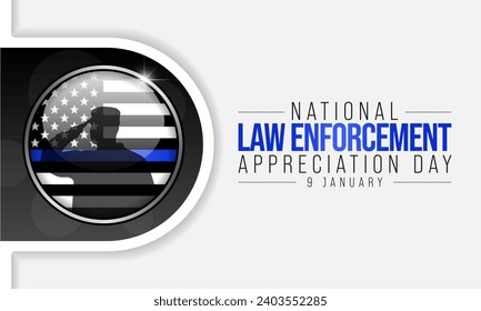 Law enforcement appreciation day (LEAD) is observed every year on January 9, to thank and show support to our local law enforcement officers who protect and serve. vector illustration