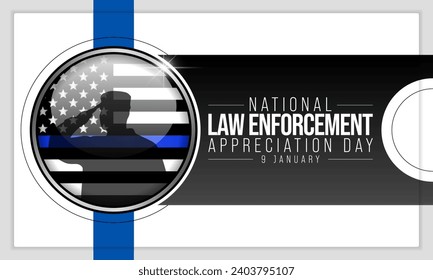 Law enforcement appreciation day (LEAD) is observed every year on January 9, to thank and show support to our local law enforcement officers who protect and serve. vector illustration