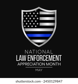 Law enforcement appreciation Month is observed every year in May, to thank and show support to our local law enforcement officers who protect and serve. vector illustration