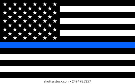 law enforcement flag vector design. American police flag vector illustration.