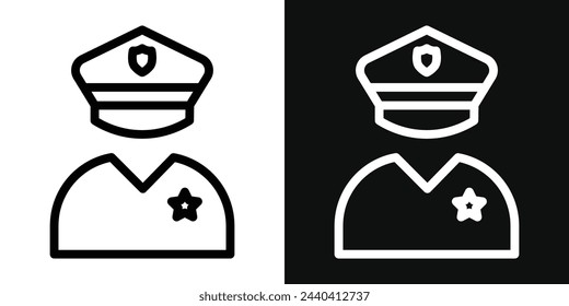 Law Enforcement and Police Role Icons. Security Guard and Policeman Emblems for Safety