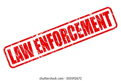 LAW ENFORCEMENT red stamp text on white