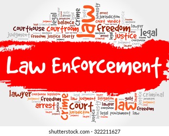 Law enforcement word cloud concept