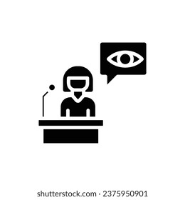 Ilustración de vectores de iconos rellenos por testigos oculares de ley