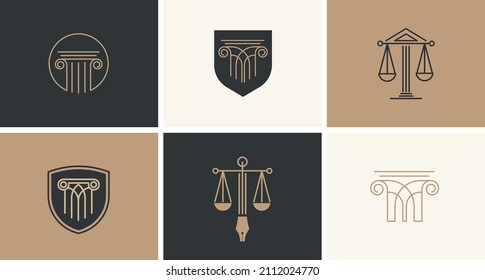 Law, finance, attorney and business logo design. Luxury, elegant modern concept design