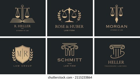 Law, finance, attorney and business logo design. Luxury, elegant modern concept design