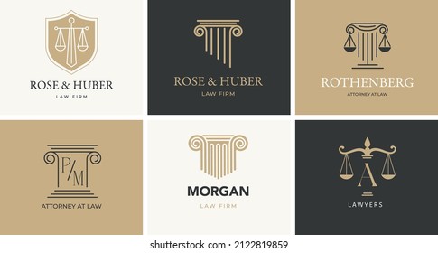 Law, finance, attorney and business logo design. Luxury, elegant modern concept design