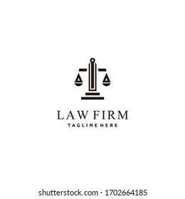 Law firm, attorney, lawyer service logo design, template full vector