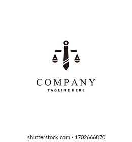 Law firm, attorney, lawyer service combination tie logo design, template full vector