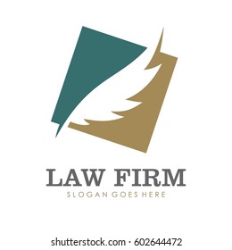 Law firm, attorney, lawyer service logo, template full vector