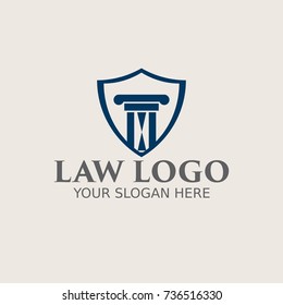 Law firm, attorney, lawyer service logo, template full vector