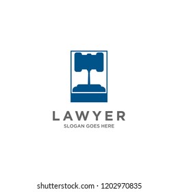 Law Firm Design Logo Template in Blue Colored 