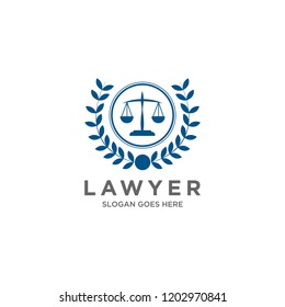 Law Firm Design Logo Template in Blue Colored 