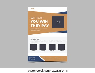 Law firm flyer template. Legal law firm flyer poster leaflet template design