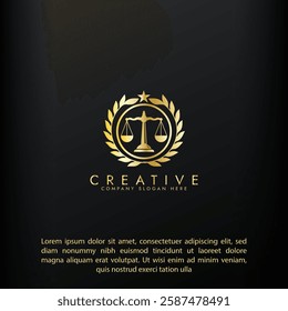 Law firm gold logo design,Revolution justice logo concept, Lawyer logo vector template design