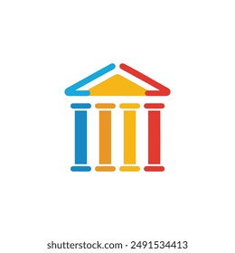 Law Firm Icon Logo Design Element. Lawyer, attorney, business, finance, legal services icon