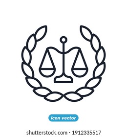 law firm icon. scale symbol template for graphic and web design collection logo vector illustration