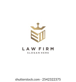 Law firm icon vector logo design with creative concept Premium Vector