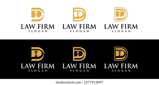 Law Firm Initial D Letter Logo Design Vector