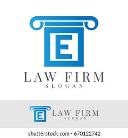 law firm initial Letter E Logo design