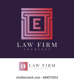 law firm initial Letter E Logo design