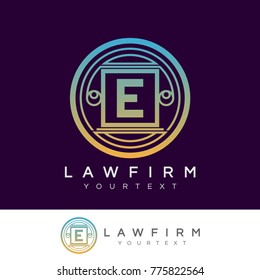 law firm initial Letter E Logo design