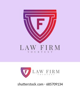 law firm initial Letter F Logo design
