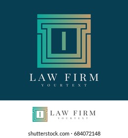 law firm initial Letter I Logo design