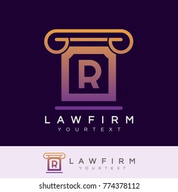 law firm initial Letter R Logo design