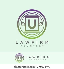 law firm initial Letter U Logo design