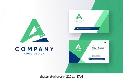 Law firm initial logo design with fresh business card design