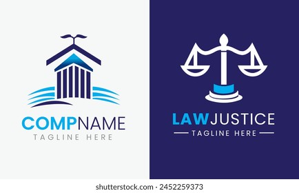 Law firm justice attorney judge court icon symbol logo design sample