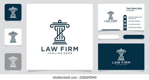 Law firm and justice concept logo with business card design