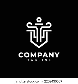 Law firm justice sword design logo template