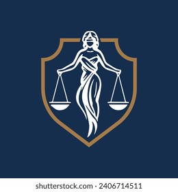 Law Firm Lady Judge Scale Legal Justice Lawyer Service Logo