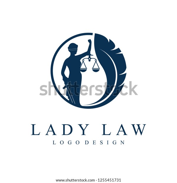 法律事務所の女性正義フェミダのロゴデザイン 白い背景に羽のデザインロゴタイプの女性弁護士 のベクター画像素材 ロイヤリティフリー
