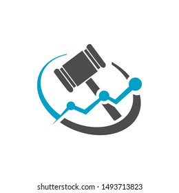 law firm or legal office concept gavel logo design vector illustration concept