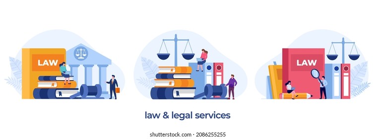 Law Firm And Legal Services Concept, Lawyer Consultant, Flat Illustration Vector